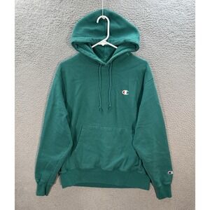 Champion Sweatshirt Adult Medium Green Reverse Weave Hoodie Grunge Skater Y2K